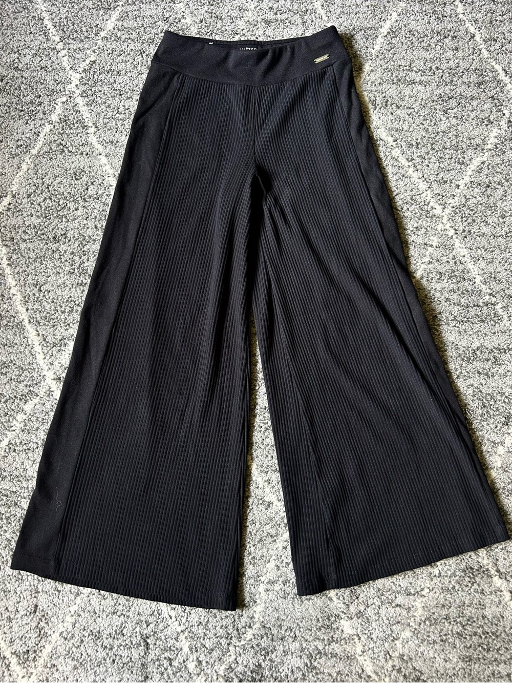 Limited Too Black Ribbed Wide-Leg Pants